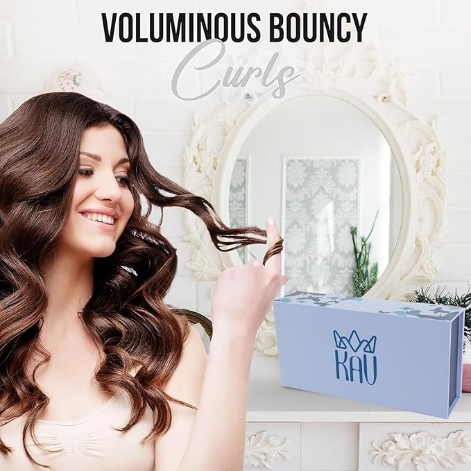 KAV 100% Mulberry Silk Heatless Curling Rod Headband Set with Clip & Scrunchies – Overnight Heatless Hair Curler for Women, No Heat Damage, Soft Hair Roller for Natural Curls & Waves