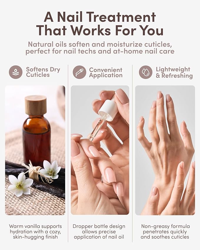 ella+mila Nourishing Cuticle Oil for Nails - Vanilla Dream - Nail Care Treatment for Softening Dry Cuticles - Vegan - 2.3 fl oz