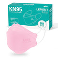 LEMENT KN95 Face Masks - 50 Pack Breathable Comfortable Disposable Masks For Adult, Filter Efficiency≥95%, Elastic Ear Loops, Pink