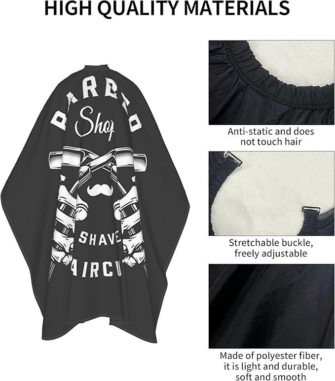 Adult Barber Cape, Professional Salon Haircut Capes, Haircut Kit Hairdressing Apron for Home Salon Barbershop