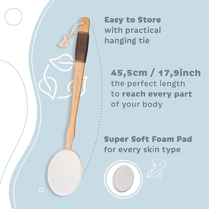 Bamboo Back Brush - Eco-Friendly Long Handled Lotion Applicator - Moisturizing - SKIN CLEANING BRUSH