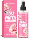 Organic Rose Water Spray (8.45 Fl Oz), Rosewater Spray for Face & Hair, Rose Water for Skin Care