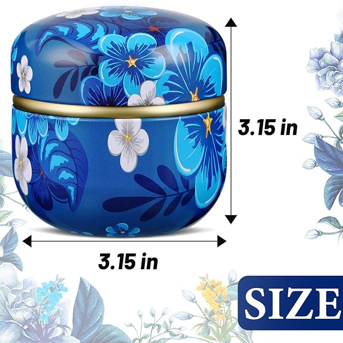 Body Powder Case with Powder Puff Powder Container Tea Canister for Baby and Adult Body Talcum Powder Tea Box (Colorful Flower)