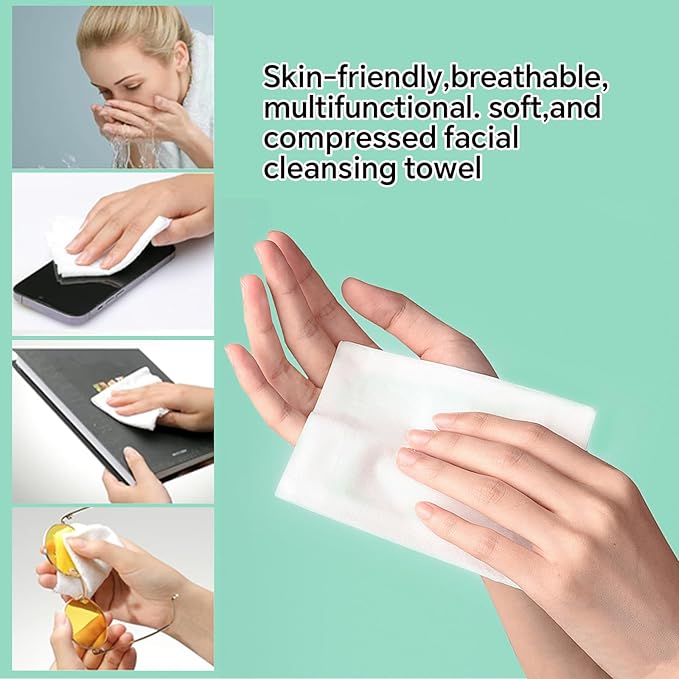 80 Pcs Mini Compressed Towel Tablets, Disposable Compressed Face Towels, Portable Bulk Compressed Coin Tissues for Travel, Camping, and Outdoor Activities