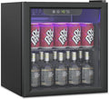 60 Can Freestanding Beverage Refrigerator, 1.3 Cu. Ft Drink Fridge with Clear View Door, Adjustable Shelves & Temperature Control, Quiet Compressor Small Refrigerator for Soda, Beer or Wine