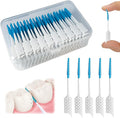 Dental Floss Picks Soft Silicone interdental Brush, Braces Brush, Floss Picks for Teeth, Disposable interdental Brush, Suitable for Cleaning Teeth Health (Blue, 160pcs)