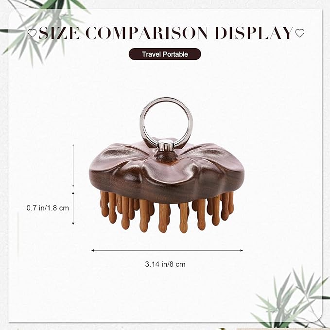 Wooden Scalp Massager for Hair Growth & Head Relaxation, Bamboo Head Massager Brush to Stimulate Circulation, Natural Wooden Gua Sha Tool for Face & Body Massage, Gift Idea