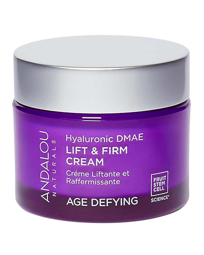 Andalou Naturals Hyaluronic DMAE Lift & Firm Skin Cream | Anti Aging Face Moisturizer with Hyaluronic Acid | Helps Reduce Fine Lines & Wrinkles | 1.7 oz