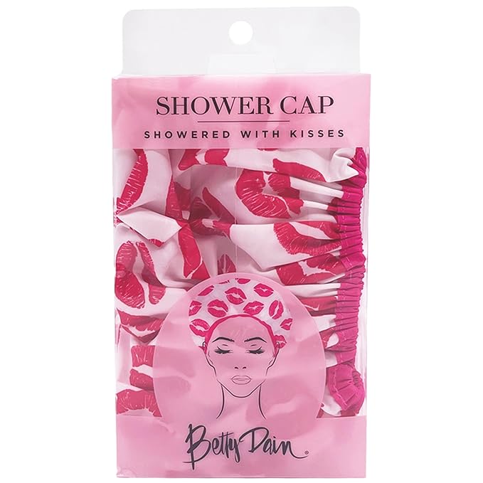 Reusable Shower & Bath Cap & Lined, Oversized Waterproof Shower Caps Large Designed for all Hair Lengths with PEVA Lining & Elastic Band Stretch Hem Hair Hat - Fashionista Showered With Kisses