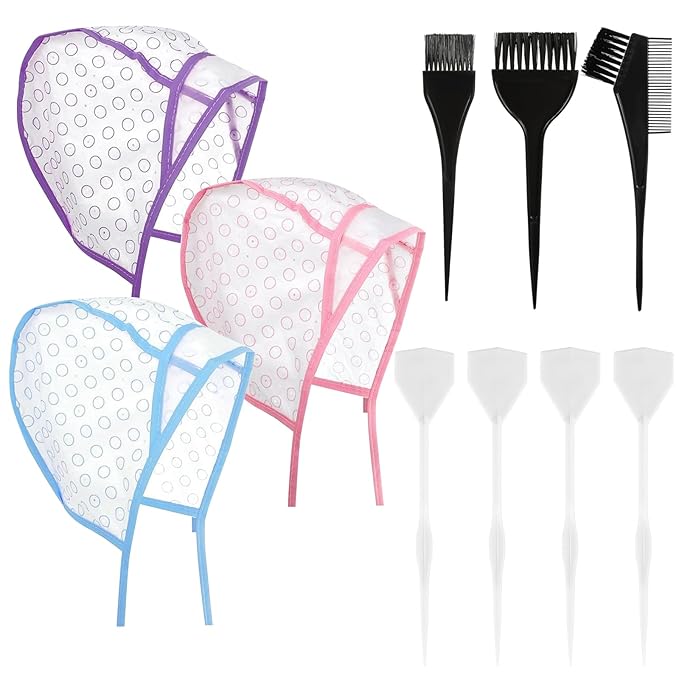 Highlight Cap Highlight Caps for Hair Highlighting Cap Professional Highlights Cap Highlight Hair Cap with Hair Coloring Brush Hook Hair Dye Cap Highlighting Kit for Salon Hairdressing Women Men 9pcs