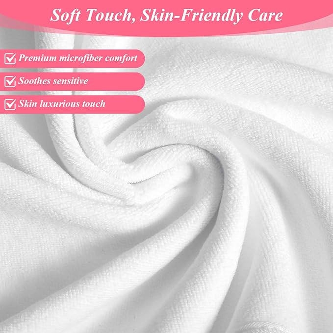 5 Pieces Facial Towels for Estheticians Wrap Soft Facial Cloth with Split Design Microfiber Soft Spa Towel for Skincare, Massage & Professional Use (White)