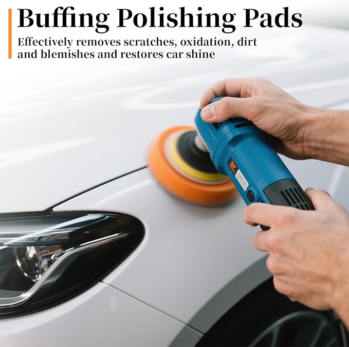 5 PCS 5 Inch Buffing Polishing Pads, Cutting Pads for Polisher, Body Repair Buffing Sponge Pad Kit for 5 Inch Backing Plate, for Car Buffer Compounding, Polishing and Waxing