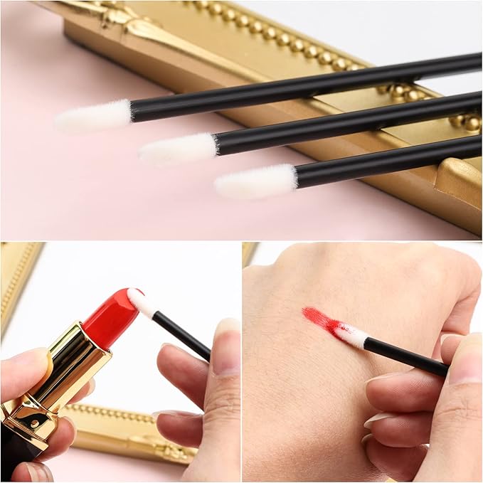 300 Piece Disposable Lip Wands - Lip Brushes, Lipstick & Gloss Applicators - Lint Free Makeup Applicator Brush Beauty Tool