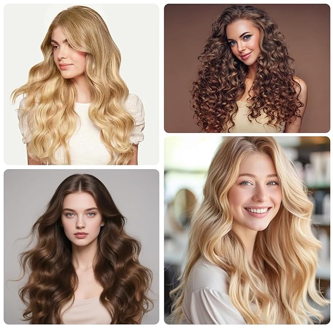Hair Rollers, 12 Pack Self Grip Salon Hairdressing Curlers, DIY Curly Hairstyle, Large Rollers 1.57In Rose Red