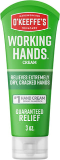 O'Keeffe's Working Hands Hand Cream for Extreme Dryness - 3 oz Travel Size Tube (1 Pack) - Repairing Skincare for Cracked, Dry Hands