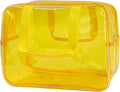 PVC Clear Pure Color Transparent Large Zipper Cosmetic Pouch Travel Makeup Cosmetic Bag with Handle for Travel Bathroom Toiletry Organizer (A23014-101-7)