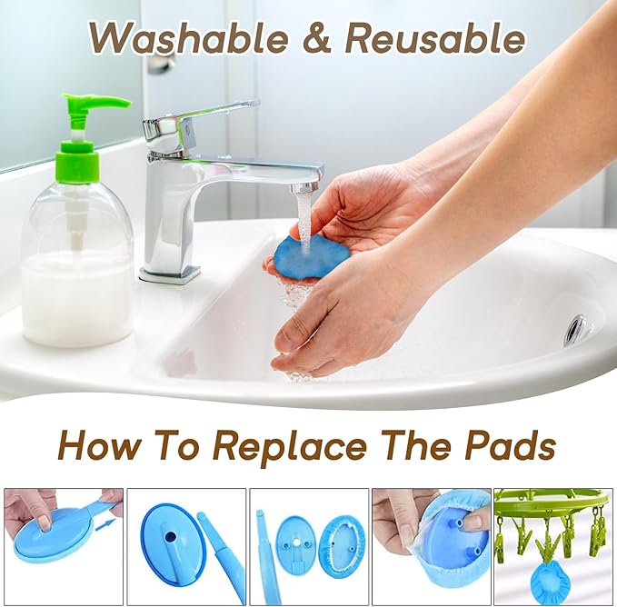 2 Pcs Lotion Applicator Pads - Washable & Reusable Replacement Pads for Eyxformula Lotion Applicators for Back, Leg, Feet - Entire Body Skin Care Tools