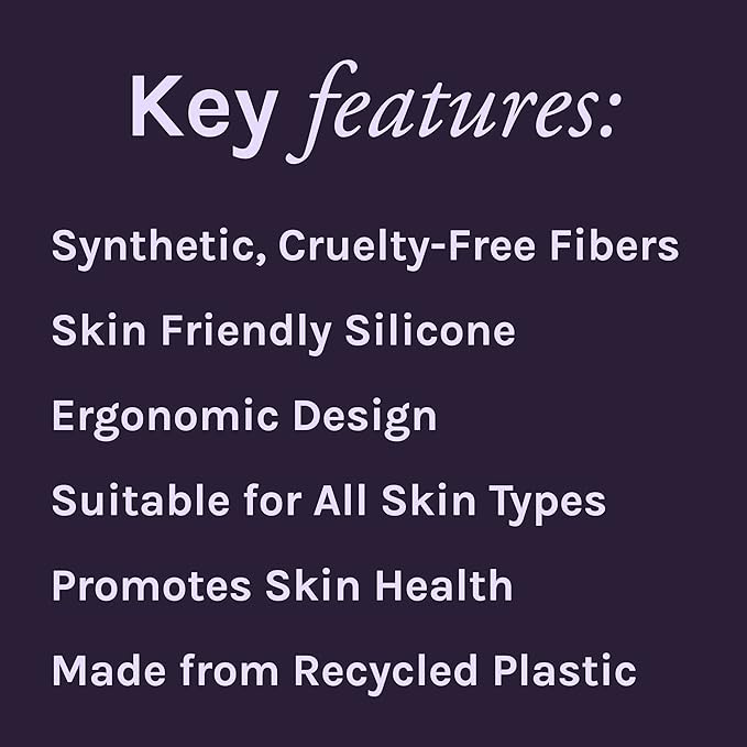 LOLLIPOP Dual-Sided Facial Cleansing Brush | Palm Size Silicone Face Exfoliator and Soft Fiber Cleanser | Manual Face Scrubber for Pores, Makeup Removal, Blackhead and Skincare Routine, Plum