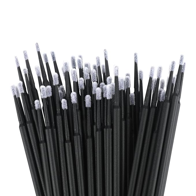 G2PLUS Micro Swabs - 100pcs Cotton Swabs for Makeup, Black Disposable Applicators Brush for Nails, Eyeliner and Lash Tech Supplies