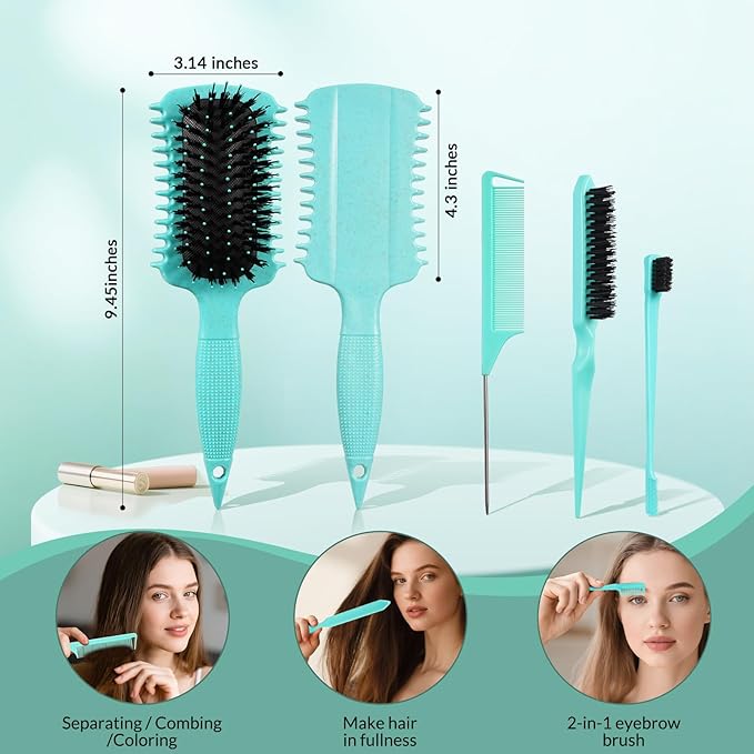 Curl Defining Brush, Curly Hair Brush Products for Effortlessly Detangling Shaping and Styling Women's Men's Curls on All Wet or Dry Hair Types, Reduces Frizz
