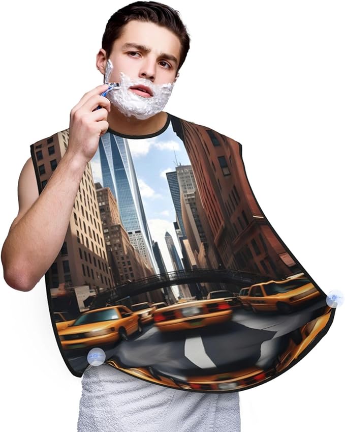 Ocean Fishes Print Beard Bib Shaving Apron, Beard Hair Trimming Cape Gift For Dad