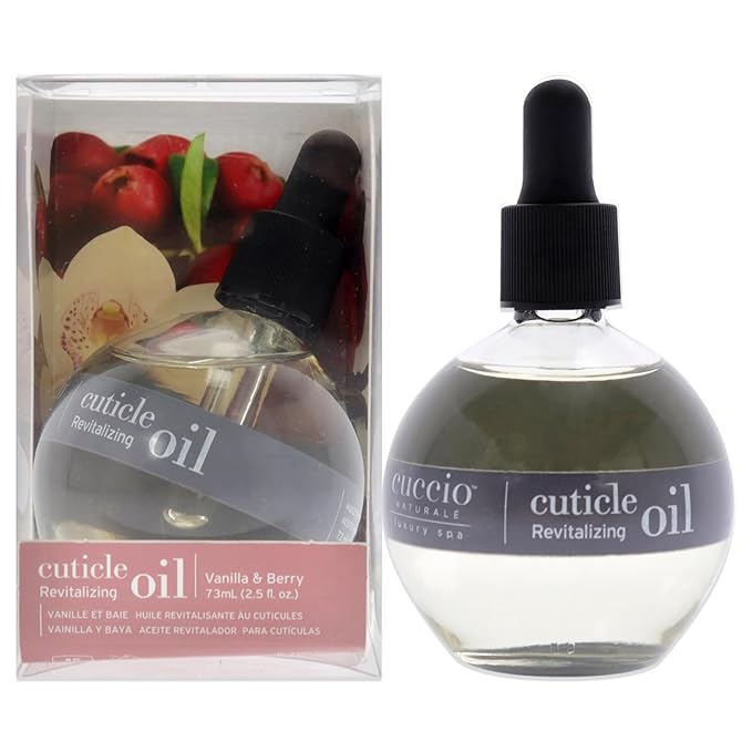 Cuccio Naturale Vanilla & Berry Revitalizing Cuticle Oil, Lightweight Fast-Absorbing Hydrating Nail & Cuticle Conditioner, Cold-Pressed Oils + Vitamin E, 2.30 Fl Oz