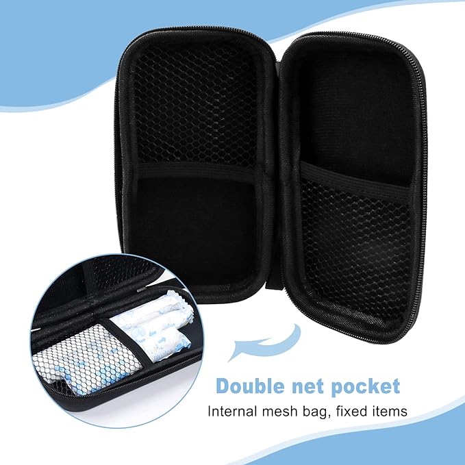 Tuciyke Tampon Storage Bag,2 Pack Black Tampon Holder Bag with Zipper 6.3x3.3x1.2 inches Small Pouch for Feminine Products Portable Period Bags for Women,Ladies
