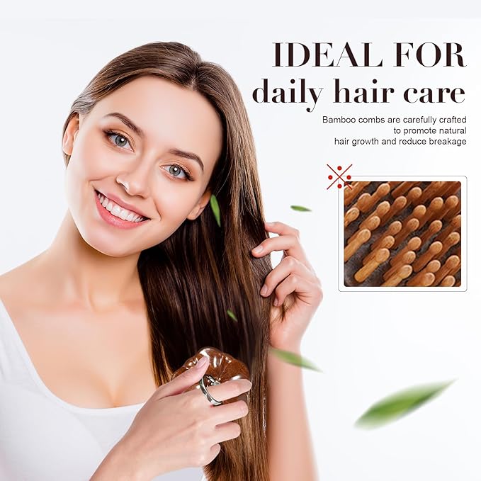 Wooden Scalp Massager for Hair Growth & Head Relaxation, Bamboo Head Massager Brush to Stimulate Circulation, Natural Wooden Gua Sha Tool for Face & Body Massage, Gift Idea