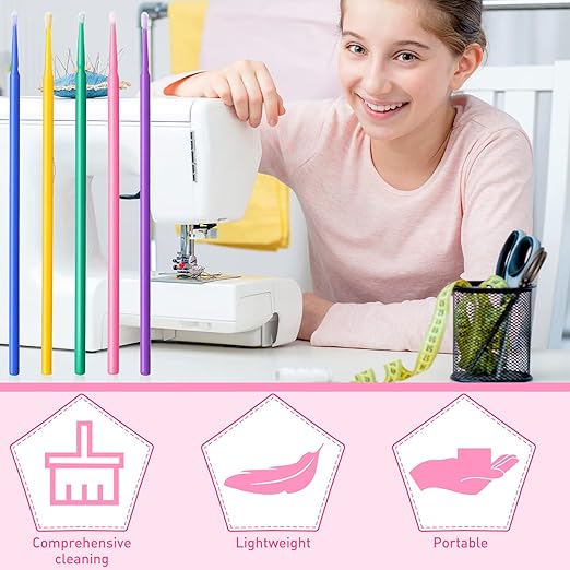 Sewing Machine Cleaning Swabs Micro Applicator Brushes Disposable Clean Brushes Micro Swab Pointed Tips Multi Colored Lab Swabs for Cleaning Paint Sewing Machine, 3 Size (500 Pcs)