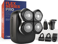 Freebird FlexSeries Electric Head & Body Hair Shaver, Mens Cordless Rechargeable Wet and Dry Skull, Bald Head, Back, Groin Waterproof Razor with Rotary Blades (FlexSeries Pro, Without Accessories)