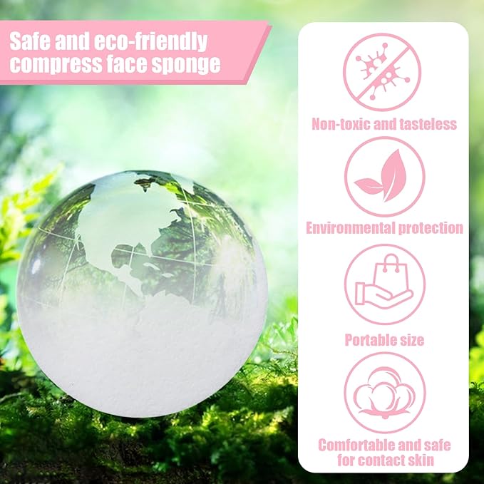 240+1 Pack White Compressed Facial Sponges, Round Compress Face Cleaning Sponge for Estheticians Face Sponge Soft Compressed Makeup Sponges with Travel case (3.1Inch)