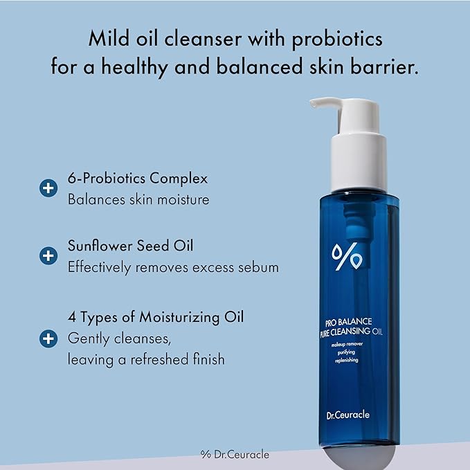 Dr.Ceuracle Pro Balance Double Cleansing Duo Set - pH Balanced Gentle Face Wash Cleanser for All Skin Types, Korean Skincare Gift Set (Cleansing Oil & Cleansing Foam)