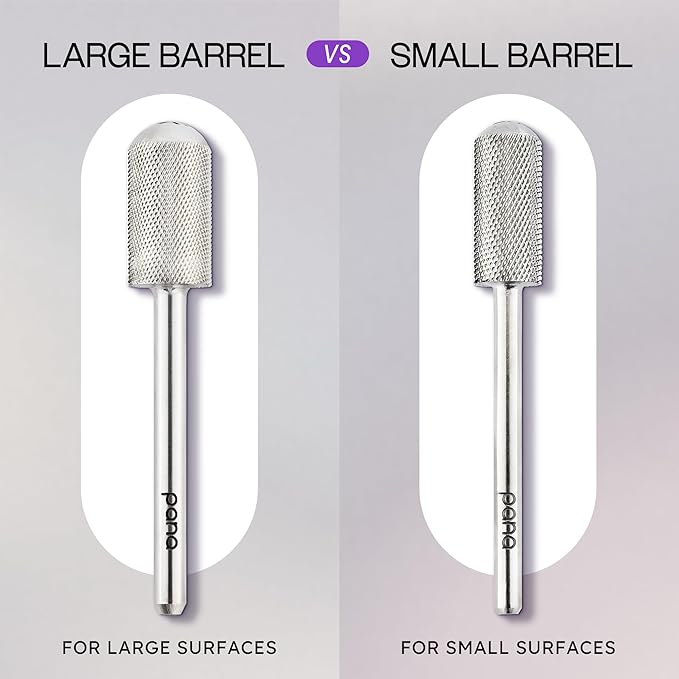 PANA 3/32" Shank Size - Smooth Top Small Barrel Carbide Bit Nail Drill Bit for Electric File Machine Manicure Pedicure Tools (Silver, Extra Fine)