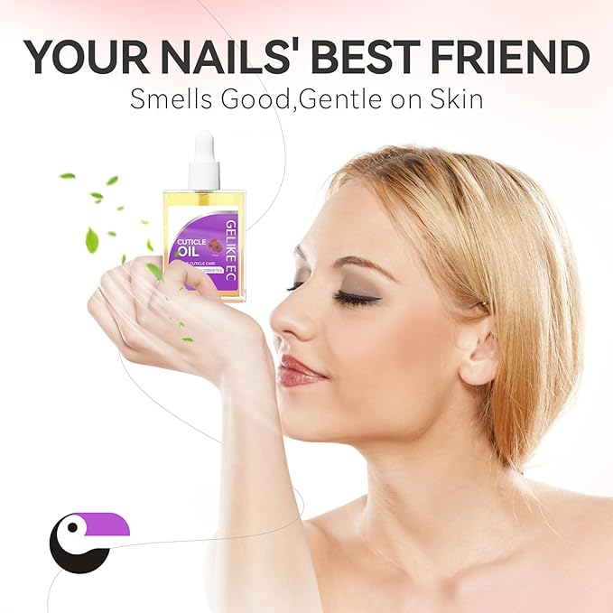 Nail Repair Oil for Moisturize Cuticle - Gelike EC Easy and Quick Absorb Salon Care Treatment - Natural Rose Smells for Women and Men Dry Damaged Thin Nails 15ML LARGE CAPACITY