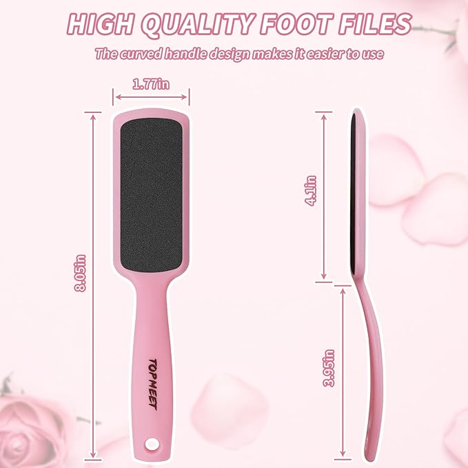 Foot File for Dead Skin - Dual Sided Foot Rasp Callus Removers, Professional Pedicure Tool for Soft, Smooth Feet (Pink)