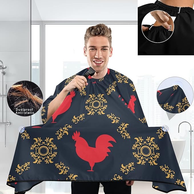 visesunny Professional Barber Cape Polyester Hair Cutting Salon Cape Apron Anti-Static Beard Bib Grooming Apron