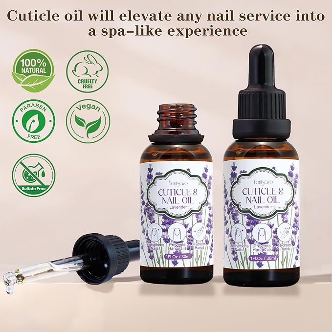 3 Pack Lavender Cuticle Oil, Nail & Hand Moisturizer for Dry Cuticles & Stronger Nails