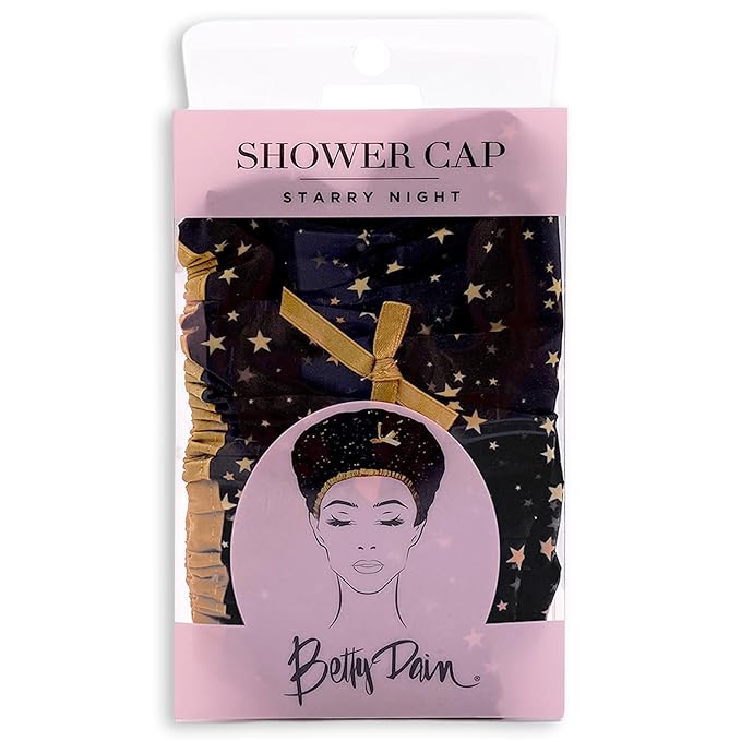 Reusable Shower & Bath Cap & Lined, Oversized Waterproof Shower Caps Large Designed for all Hair Lengths with PEVA Lining & Elastic Band Stretch Hem Hair Hat - Fashionista Starry Nights