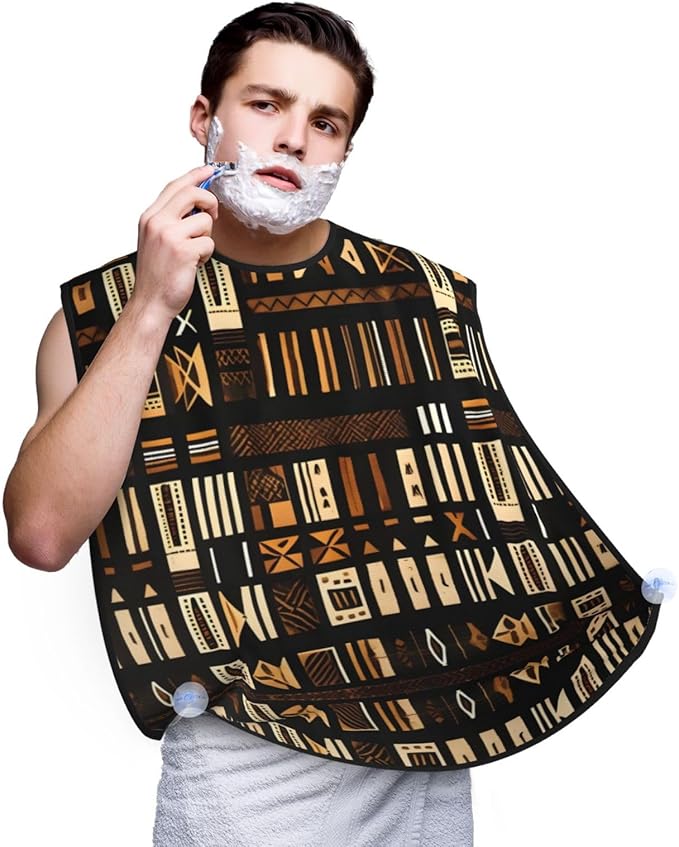 Fall Pumpkin Print Beard Bib Shaving Apron, Beard Hair Trimming Cape Gift For Dad