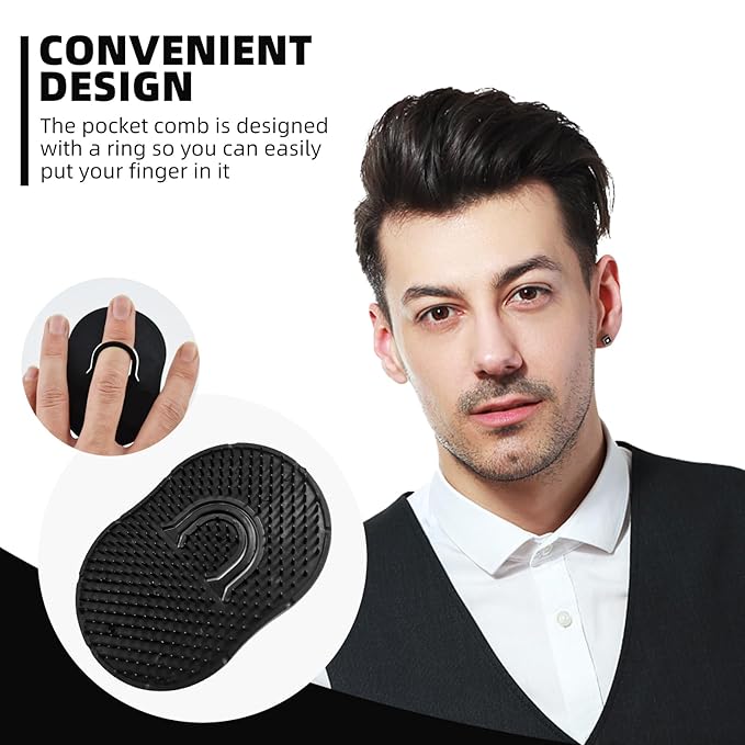 Soft 'N Style 12 Packs Pocket Palm Combs, Shampoo Comb, Massager Hair Brush Comb, Scalp Massager Brush Comb, Wave Brush, Palm Hair Brush (Black)