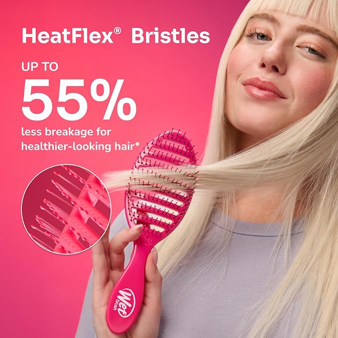 Wet Brush Speed Dry Hair Brush, Purple, Vented Design & Soft HeatFlex Bristles, Blow Dry Safe, Ergonomic Handle Manages Tangles & Uncontrollable Strands, Pain-Free Hair Accessories