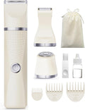 3-in-1 Electric Razor for Women - Waterproof Bikini Trimmer,Rechargeable Electric Shaver for Lady,Pubic Hair Trimmer Women,Personal Trimmer Groomer for Body Hair (Cream, LY)