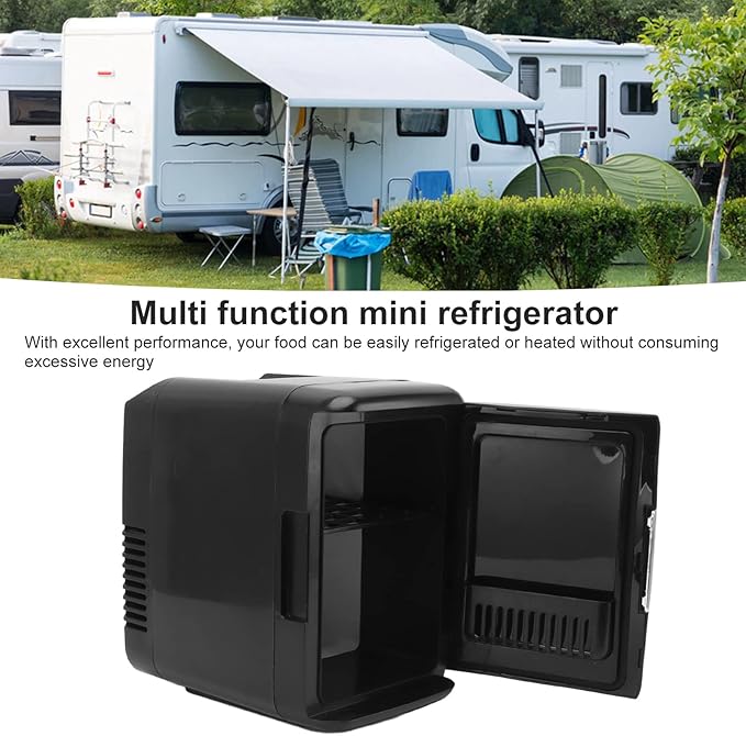 Mini Fridge Cooler Warmer, 4L 6 Portable Beauty Refrigerator for Bedroom, Car, Skincare, Cosmetics, Beauty Fridge with Removable Shelf Design and Energy Saving (US Plug)