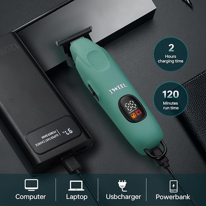 Beard Trimmer for Men Professional Hair Trimmer for Men Hair Clippers Eletric Razor Shavers Zero Gapped T Blade Edgers Liners Cordless Rechargeable Mustache Grooming Kit for Body