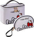 AmBealla Travel Makeup Bag Large Cosmetic Bags with Brush Holder,White Waterproof 2PCS Portable Cosmetic Case for Women,Toiletry Storage Bag for Skincare&Beauty Tools for Girls