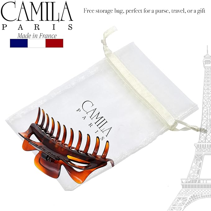 Camila Paris CP118 French Large Hair Clips for Women Thick Hair for Long Wavy Curly Hair, Girls Hair Claw Clips, Styling Big Hair Clip for Thick Hair, Strong Hold No Slip Grip Claw Clip Made in France