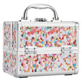 Joligrace Makeup Train Case for Girls Cosmetic Box Kids Jewelry Organizer Hair Accessories Mosaic Orange