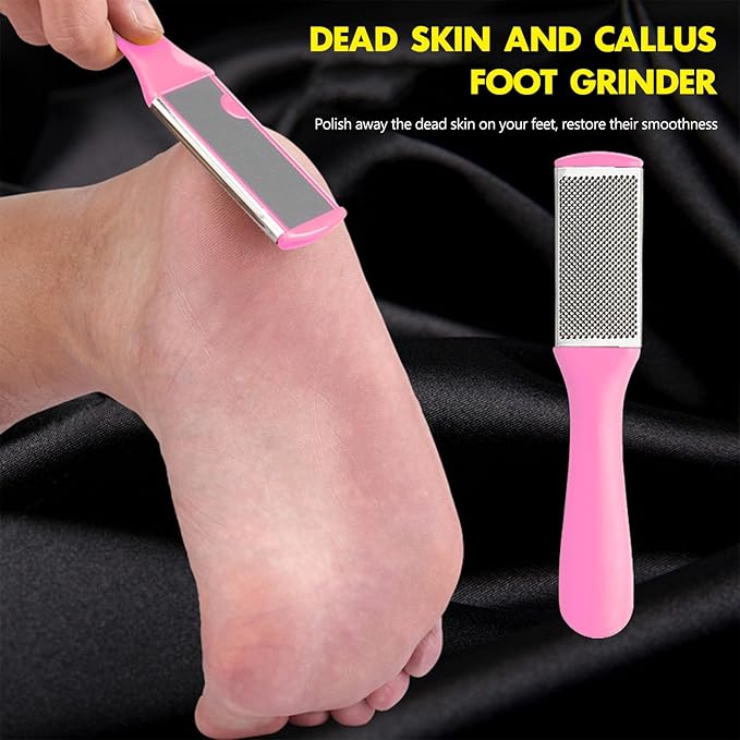 4 Pcs Pedicure Foot Files Callus Remover with Double Sided Feet Rasp for Dead Skin - Professional Foot Care Tools to Removes Hard Skin Corns for Dry and Wet Feet