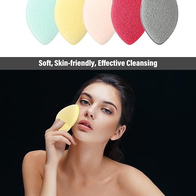 10 Pcs Face Sponges for Cleansing Daily Exfoliating Scrubber Facial Sponges for Washing Face Wash Sponges Scrub Exfoliating Facial Pads Reusable Makeup Remover for Pore Blackhead