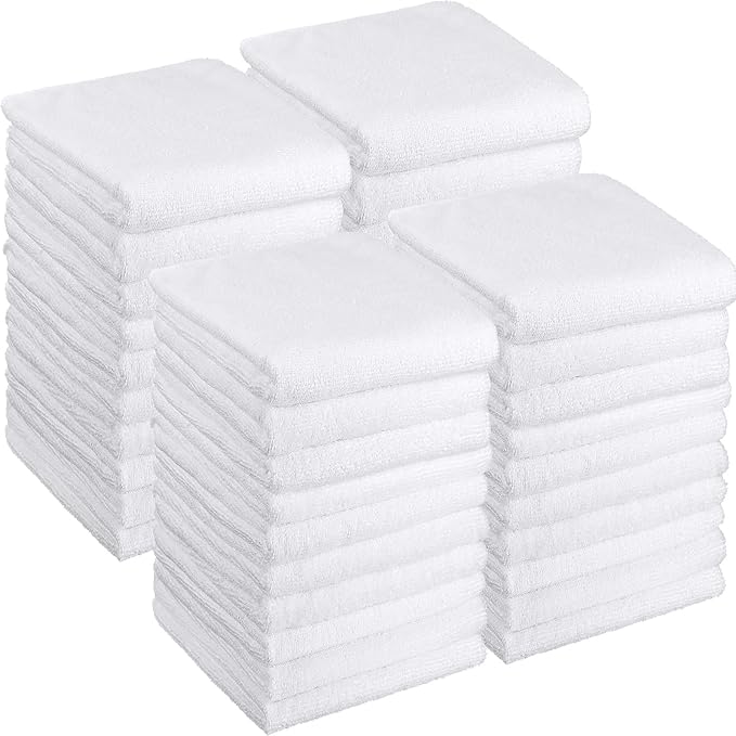 Shimeyao 26 Pcs Salon Bleach Proof Towels Highly Absorbent Hair Towels Hand Facial Cloths Bleach Resistant for Salon Barber Spa Beauty Bath Hair Stylist(White,18 x 30 Inch,Classic)